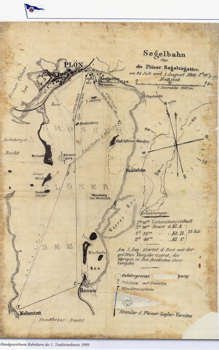 Karte - Die erste Regattabahn des PSV von 1909 Karte - Die erste Regattabahn des PSV von 1909